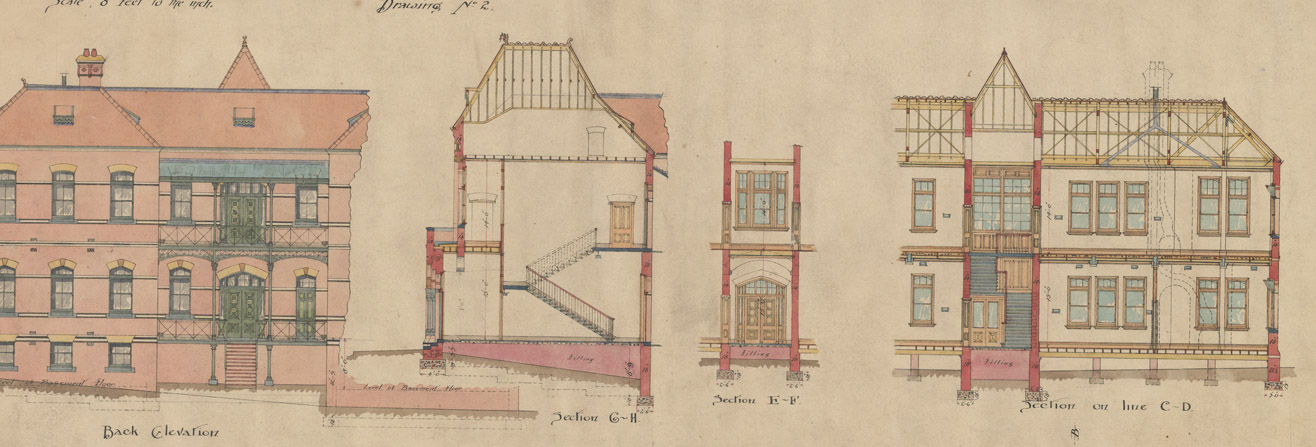 VPRS 3686 Colour drawing of building plans