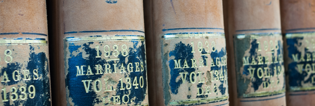 Collection items leatherbound books on a shelf