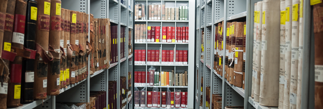 A view of the compactus in the repository Bound voluymes on shelves