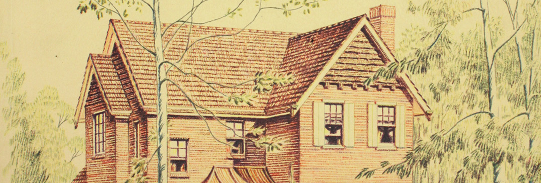 State Bank of Victoria, House Plans and Designs booklet c.1940s, VPRS 8933/P0437, Unit 2, Item 437-22 Colour drawing of a house