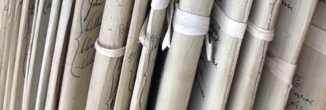 Stock image of old archival papers old papers wrapped up