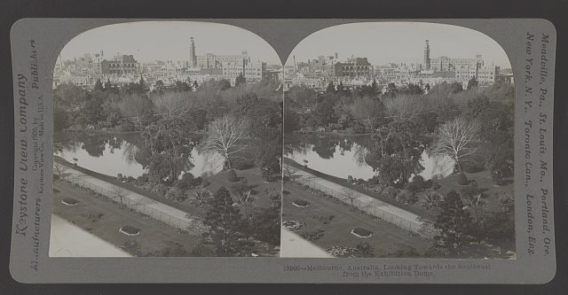 Figure 4: ‘Melbourne, Australia, looking towards the southeast from the exhibition dome’, Keystone View Company, c. 1908, Library of Congress, available at https://www.loc.gov/pictures/item/2019630108, accessed 13 January 2024.