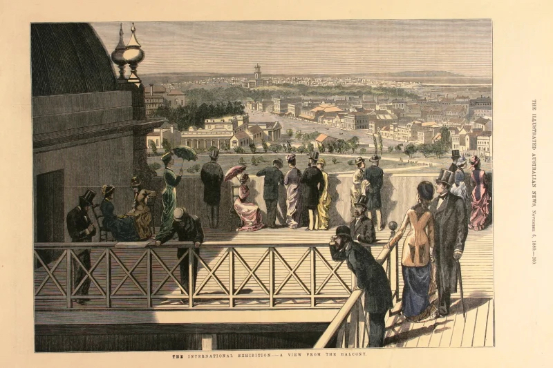 Figure 5: ‘A view from the balcony’, Illustrated Australian News, 6 November 1880, p. 200.