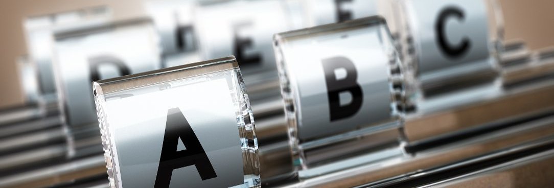 Stock Image Tab file labels ABC