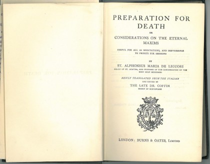 Title page of Preparation for death, or Considerations of the external maxims