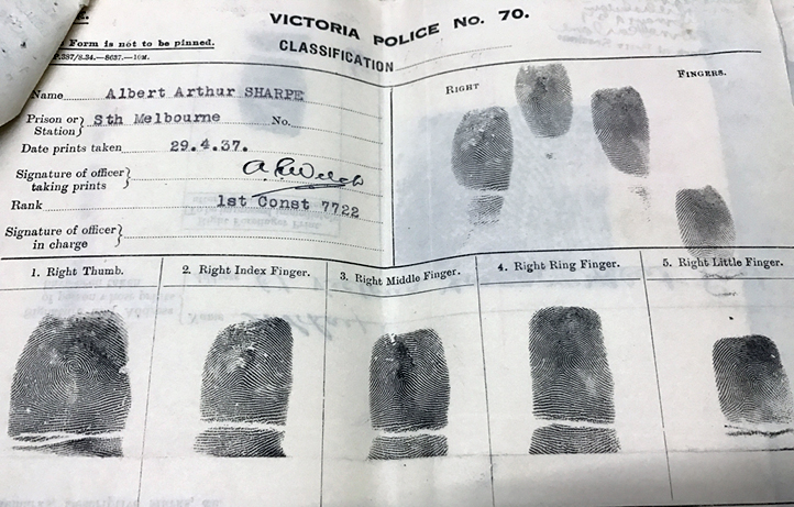 Sharpe's fingerprints