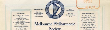 Letter from Melbourne Philharmonic Society, Melbourne, dated 1 February 1912. 