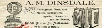 Letter from AM Dinsdale, Melbourne, dated 14 March 1910. 