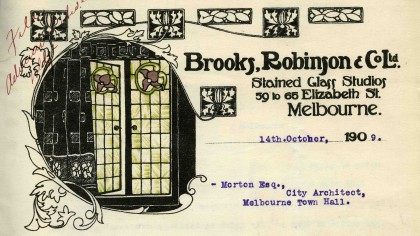Letter from Brooks, Robinson & Co. Ltd, Melbourne, dated 14 October 1909. 