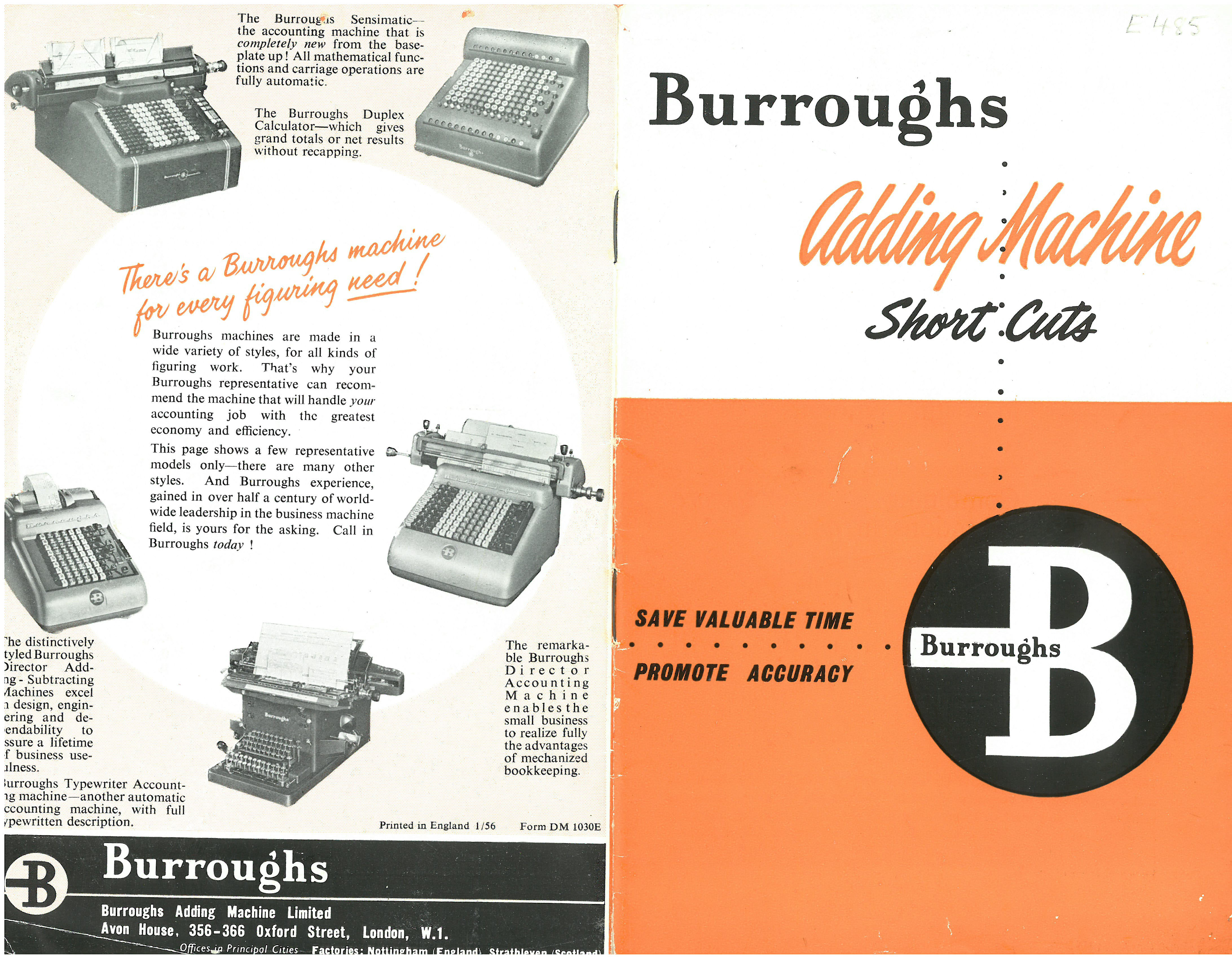 Burroghs Adding Machine Short Cuts Manual