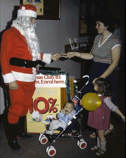 photo of Santa handing out presents